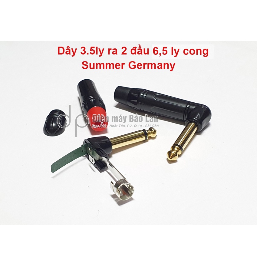 Dây 3,5 ly ra 2 đầu 6,5 ly cong - Hãng Sommer Germany