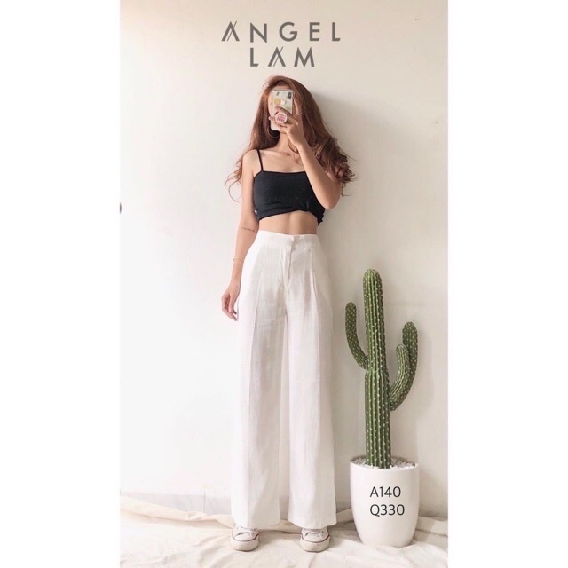 Quần culottes ống rộng suông đũi dáng dài 92cm