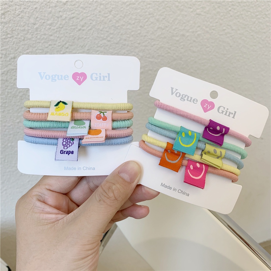 Set 5 dây buộc tóc nhiều màu bắt mắt xinh xắn dành cho nữ