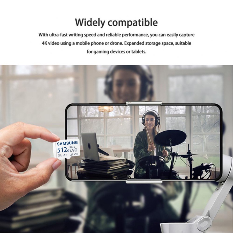 SAMSUNG Thẻ Nhớ Micro SDXC 1TB / SDHC 128GB / 256GB / 512GB SDXC A2 V30 MicroSD UHS-1 Dành Cho Điện Thoại / Máy Ảnh Drone