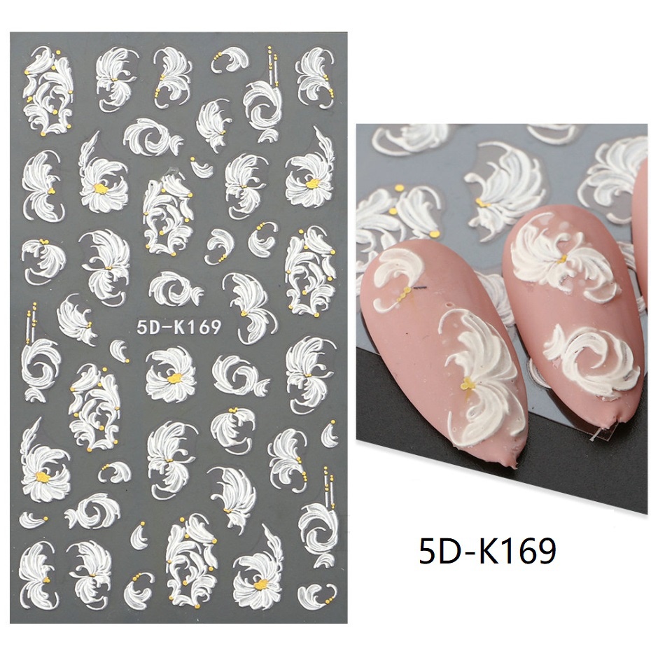 Miếng Dán Trang Trí Móng Tay 5D Acrylic Mạ Vàng Lá GL5D-K171