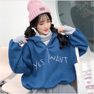 HOODIE OVERSIZE PHỐI ÁO LEN CỔ LỌ