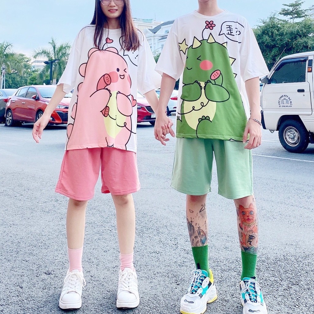 Sét bộ Khủng Long vui vẻ form rộng hợp với cặp đôi dễ thương TTML0045