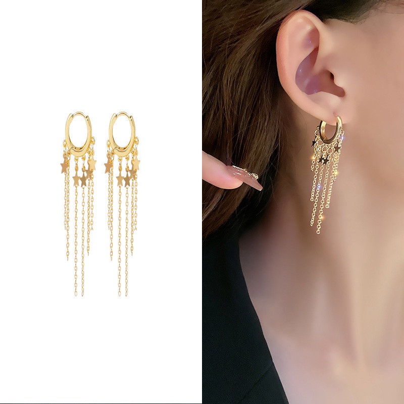 Bông Tai Ngôi Sao Tua Rua Thời Trang Hàn Quốc Cho Nữ