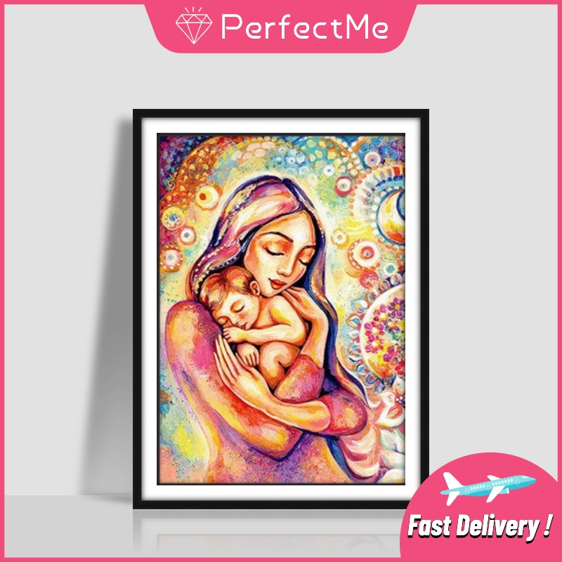 Tranh Đính Đá Kim Cương Toàn Bộ 5D DIY Hình Mẹ Yêu Mẹ