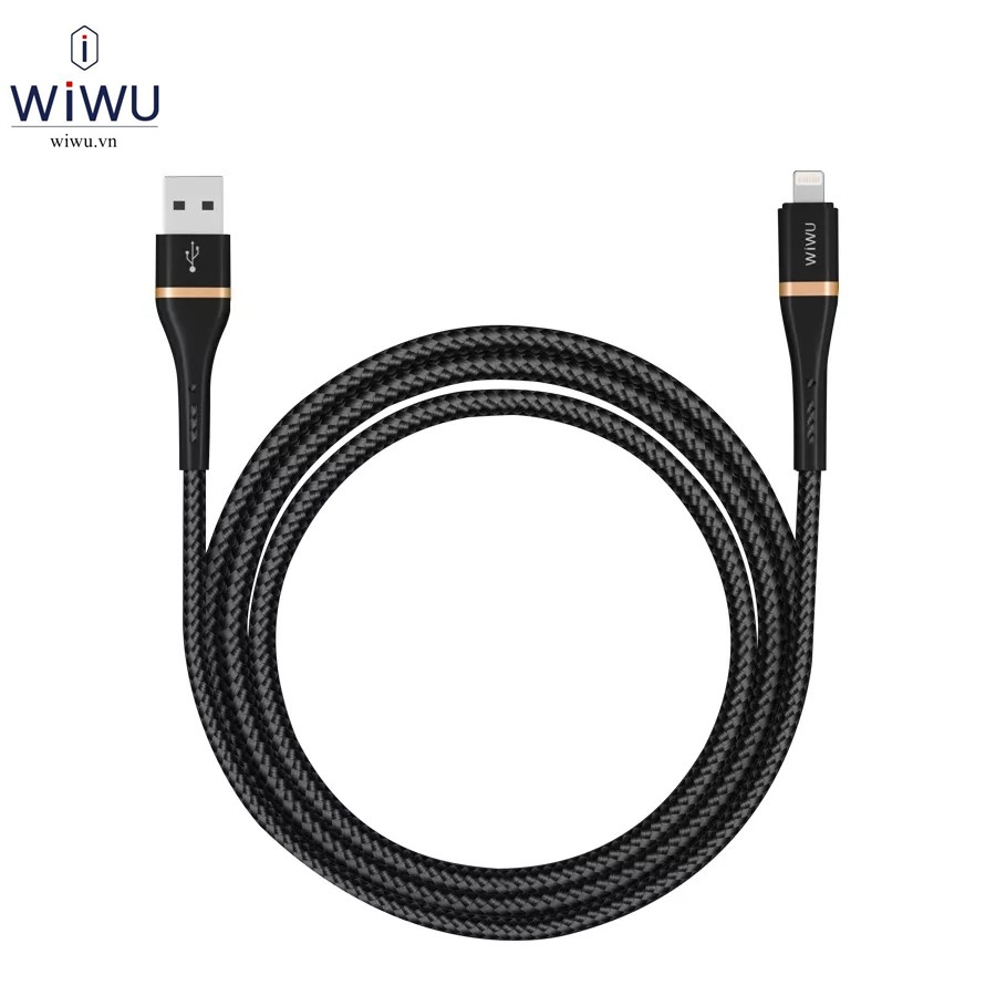 Cáp sạc nhanh  WIWU Elite cable USB to Lightning cho điện thoai 11 Max , 12 , XS , 7 Plus , Chống cháy nổ , chống gẫy