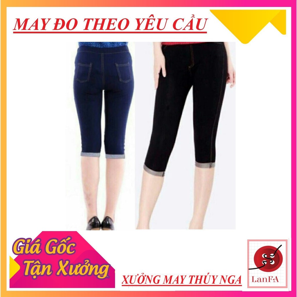 QUẦN LEGGING LỬNG💋 GIẢ JEANS LOẠI CAO CẤP🐱‍🐉 DÀY ĐẸP