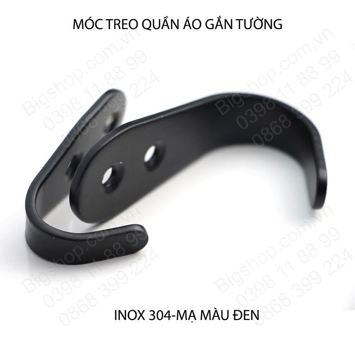 Móc đơn treo quần áo inox 304 dày 2.5mm mạ màu đen chống gỉ
