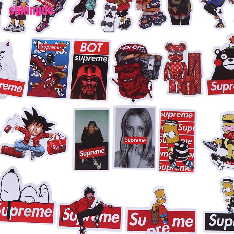 Set 50 sticker Supreme dán trang trí đa dụng