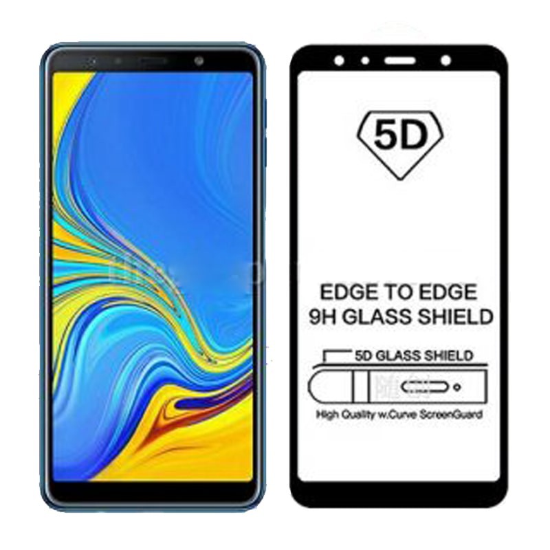 Kính Cường lực 5D full màn Samsung A7 2018 màu đen