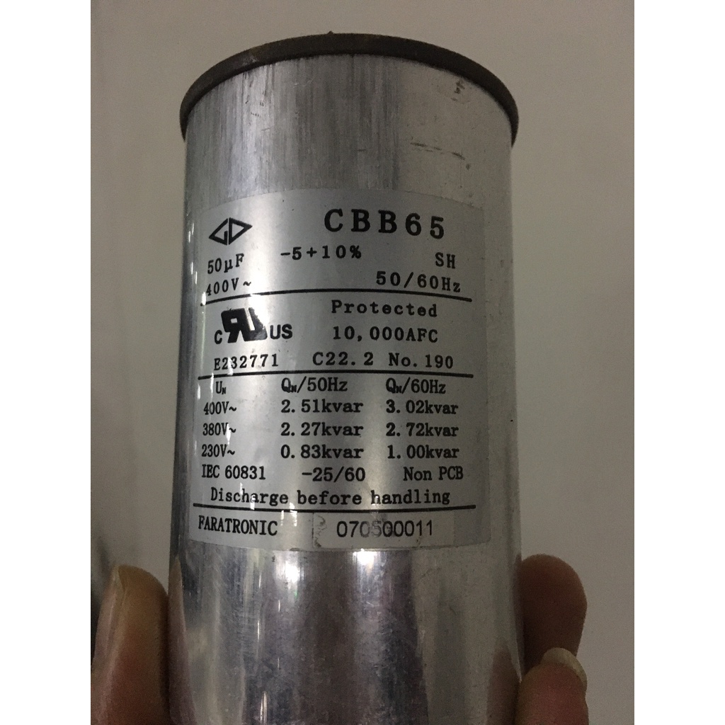 Tụ Faratronic CBB65 Capacitor 50UF 400V
