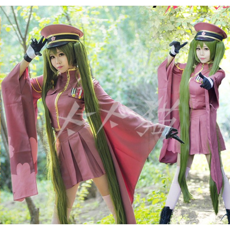Wig/tóc giả cosplay Hatsune Miku Senbonzakura Vocaloid 2 búi màu xanh rêu