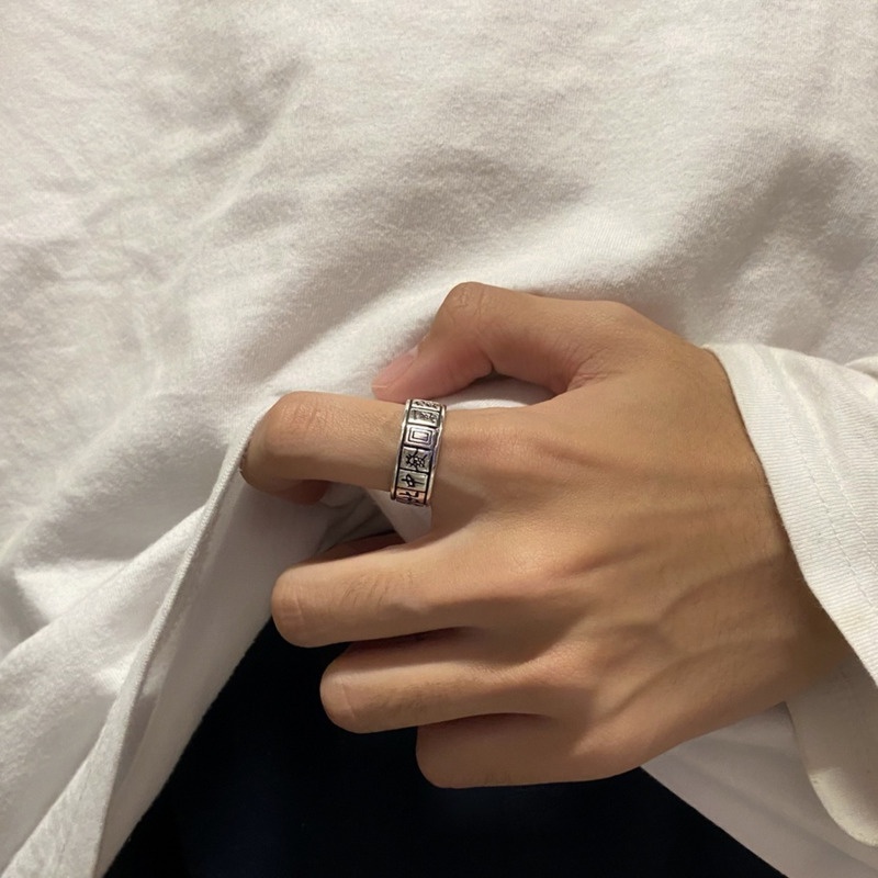 Nhẫn Đeo Tay Mạt Chược Thiết Kế Mới Cao Cấp Thời Trang Theo Phong Cách hip hop Cho Nam