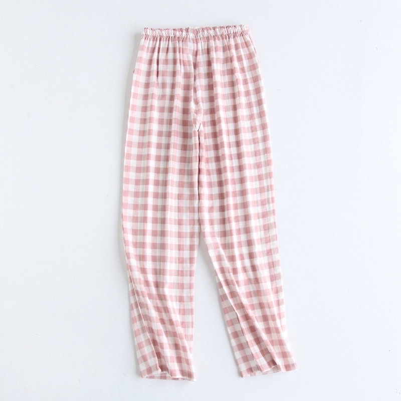 [CÓ SẴN] Quần ngủ dáng suông kẻ caro quần dài pijama Hàn Quốc ullzang