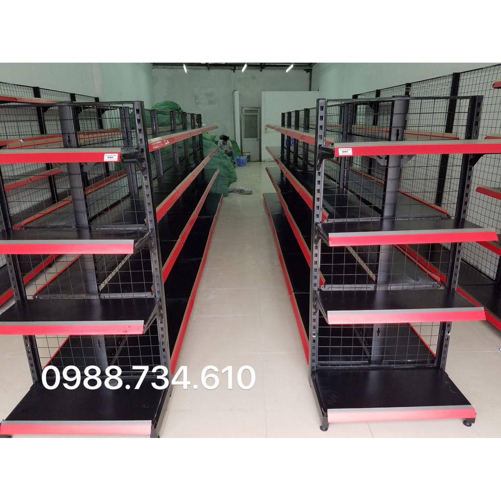 Kệ sắt để hàng siêu thị màu đen
