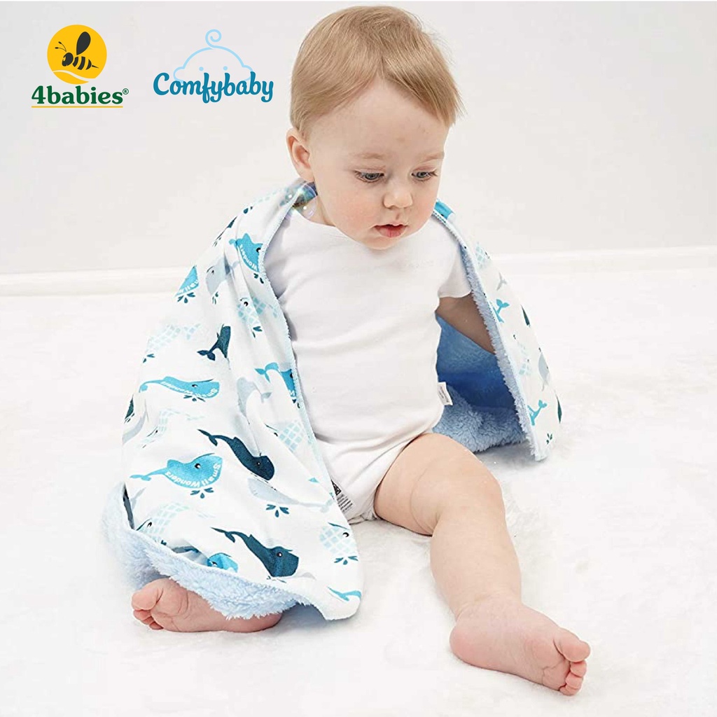 Chăn lông tuyết mịn 2 lớp Comfybaby KT 76x102cm - dành cho bé và gia đình - Hàng chính hãng