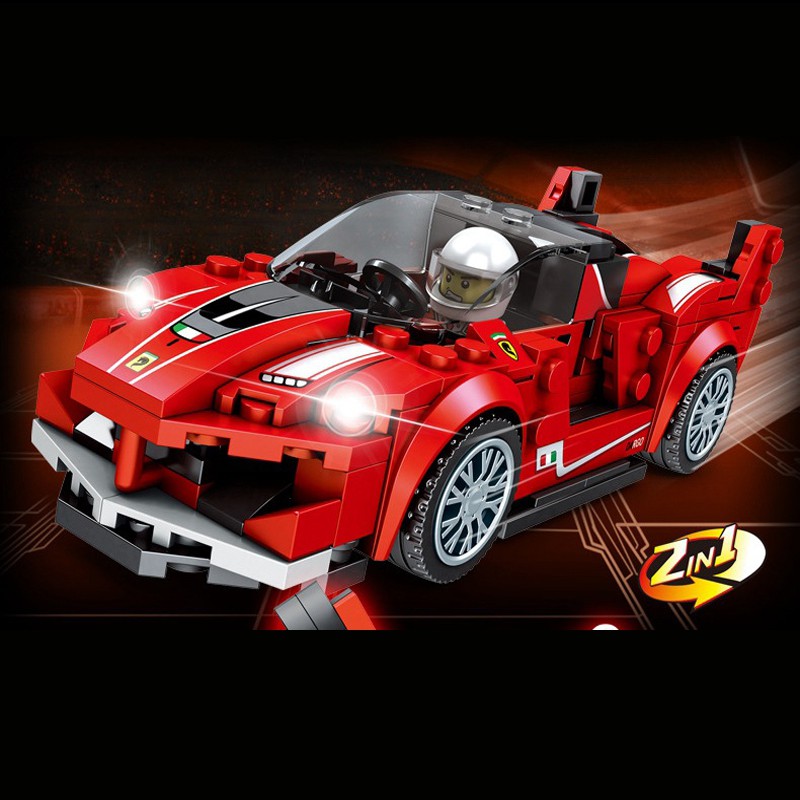 [Hàng Có Sẵn] Đồ Chơi Lắp Ghép Lego, Lắp Ráp Xe Đua Super Racing Robot Model 7001-7004 Với 250+ Mảnh Ghép