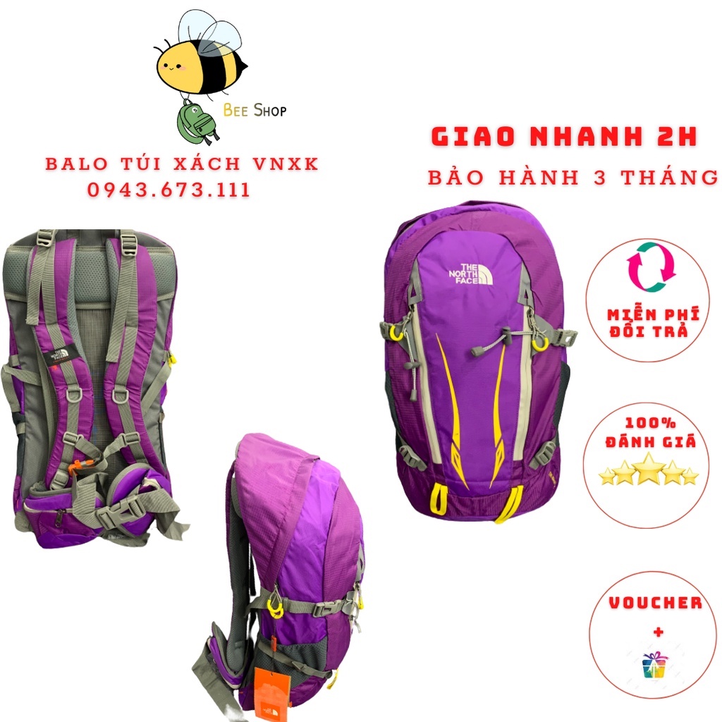 Balo leo núi, trakking, phượt, dã ngoại ngoài trời The Norface 45l, nhiều ngăn đựng đồ, có đai trợ lực trước sau.
