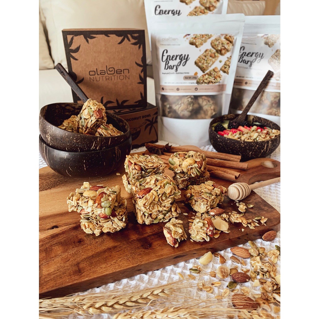 Olaben Nutrition Granola Bars 250g - Thanh hạt dinh dưỡng ăn kiêng không đường - Hỗ trợ giảm cân