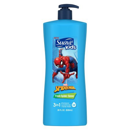 DẦU TẮM GỘI XÃ 3 TRONG 1 BÉ HÌNH NGƯỜI NHỆN Suave Kids Fresh Spider-Sense 3 in 1 Shampoo Conditioner and Body Wash 828ML