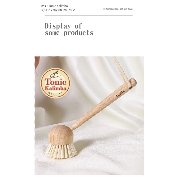Bàn chải cán gỗ tự nhiên đa năng Brush Wood-Tonic Home hàng chính hãng dùng cho nhà bếp, nhà tắm