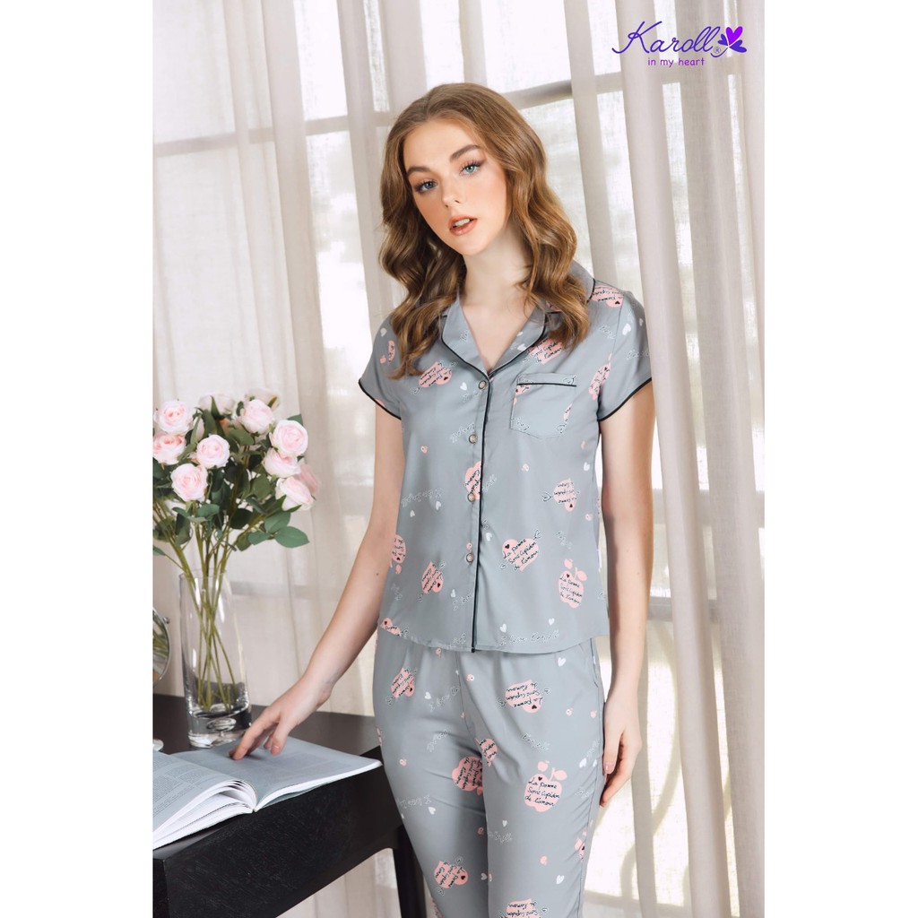 BỘ đồ KAROLLXẢ SIÊU PHẨM LỤA CÁT HÀN HỌA TIẾT TRÁI TIM SIÊU ĐANG IUUU🥰