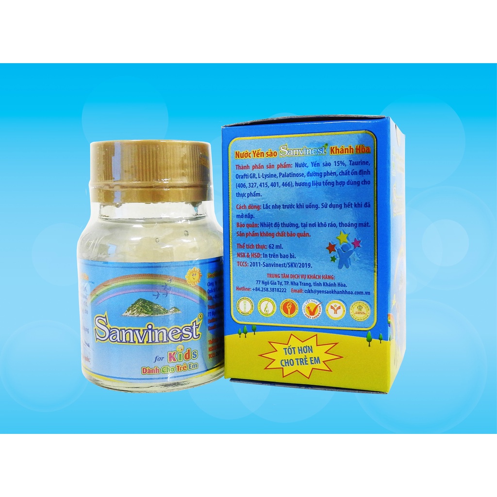 Nước Yến sào Sanvinest Khánh Hòa dành cho trẻ em đóng lọ 62ml - 2011
