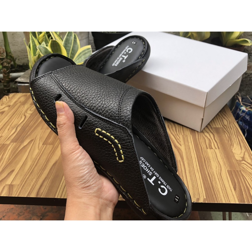 Dép da nam giá tốt da bò 100% phong cách , hàng có bảo hành DD050
