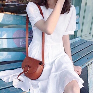 Đầm váy freesize trắng đuôi cá cột eo