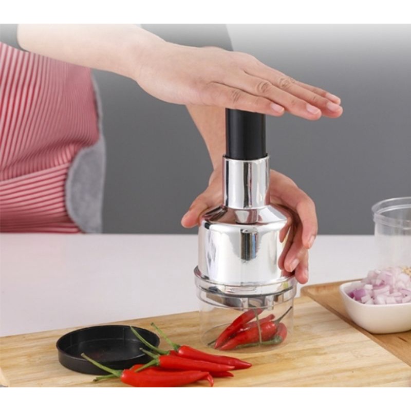 Máy Xay Tỏi, Ớt, Hành Ấn Tay Mini Tiện Lợi - Dụng cụ nhà bếp thông minh