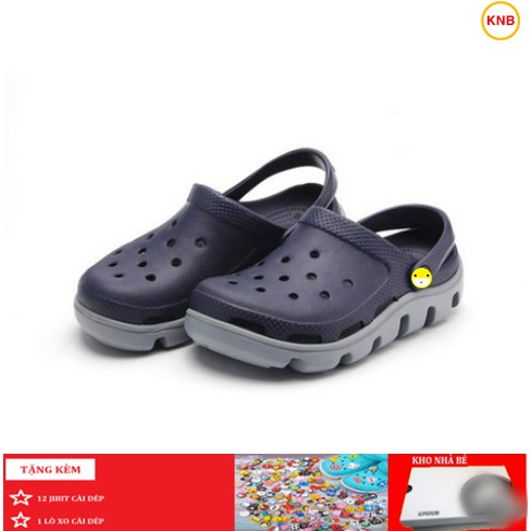 Dép cross Đen Xám -  Tặng Kèm 12 Jitbitz + Hộp