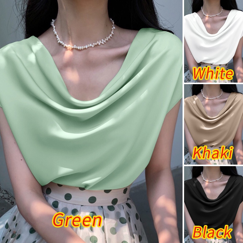 Áo kiểu vải satin Zanzea màu trơn thời trang đường phố cho nữ