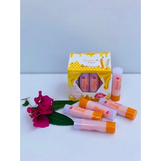 Lố 12 Son dưỡng môi Cavier magic lip Honey B + vitamin c Lip thái lan