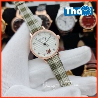Đồng Hồ Nữ Bolun Mặt Tròn Thiên Nga Dây Vân Vải Đặc Biệt