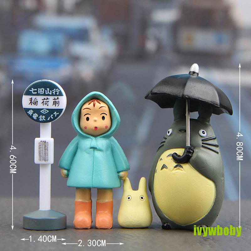 Set 4 mô hình nhân vật phim hoạt hình My Neighbor Totoro kích thước 3-5cm