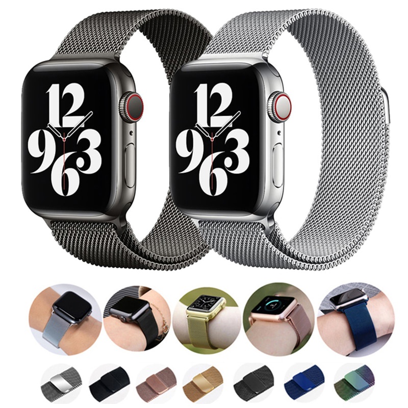 Dây Đeo Đồng Hồ Thể Thao Bằng Thép Không Gỉ 44mm 40mm 42mm 38mm Cho iWatch Serie 3 4 5 6 7 se