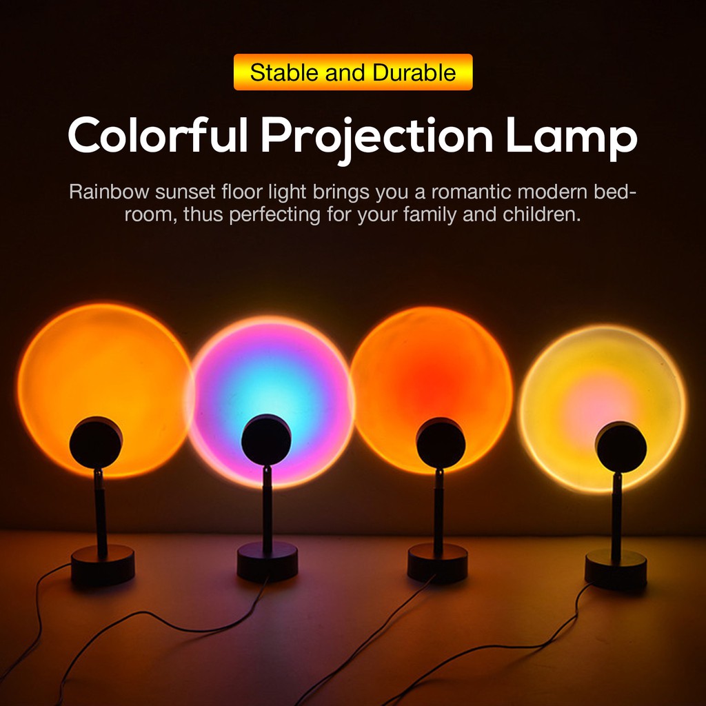 LED Chiếu Đèn, Chiếu Sáng Trong Nhà Đèn Chiếu Hoàng Hôn Cầu Vồng Có Nút Nguồn USB Đèn Đúc Xoay 90 ° Áp Dụng Để Chụp Ảnh