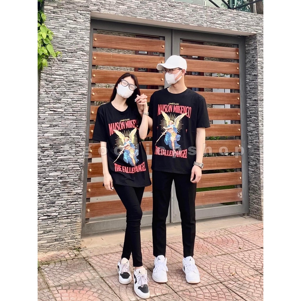 [Hot] Áo phông form thụng in hình thiên thần chất liệu cotton su nam nữ mặc đều đẹp ạ (CT-D35-T30D)