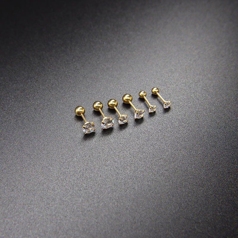 Khuyên Tai Nữ Khuyên Tai Bông Tai 1 Cặp Bông Tai Xoắn Ốc Bằng Thép Titan Đính Đá Zircon Thời Trang Cho Nữ