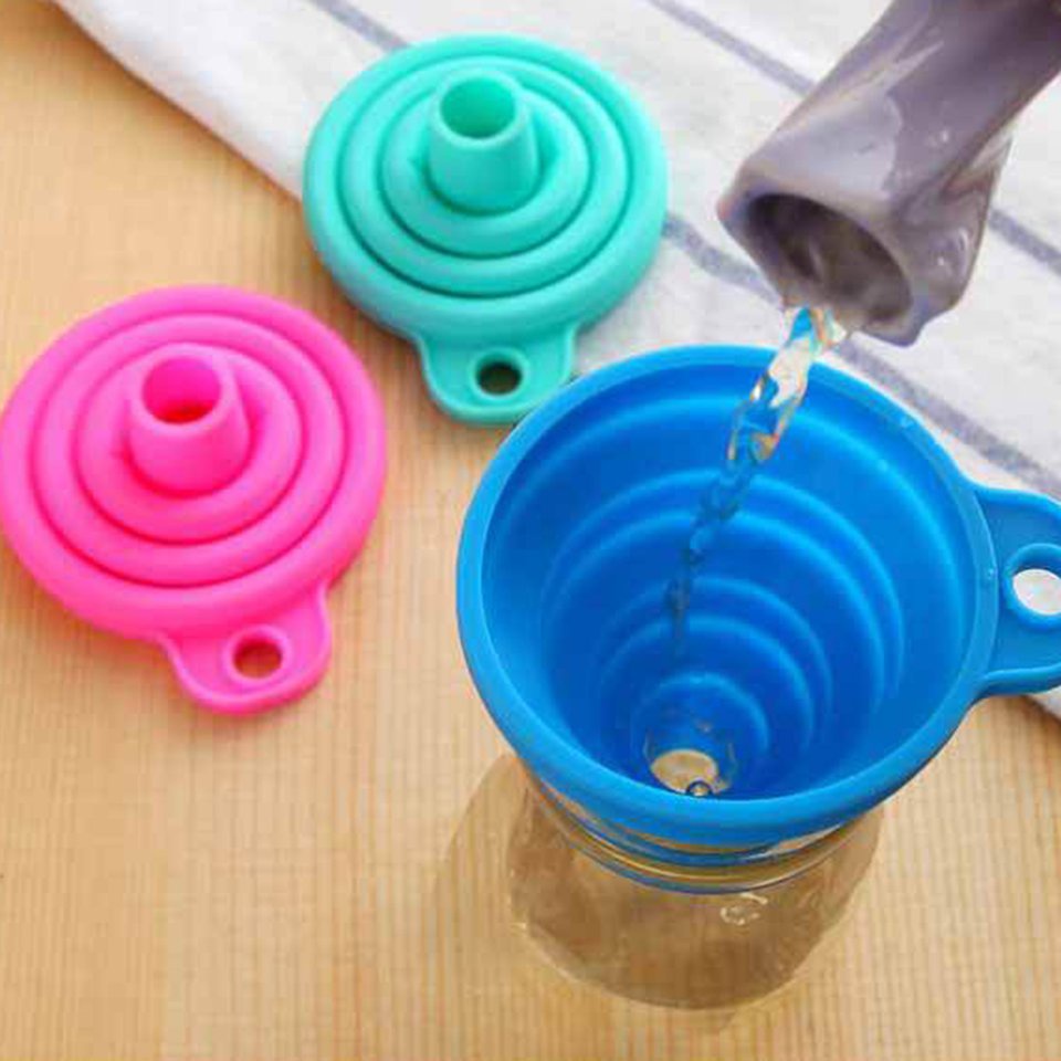 Phễu silicon có thể gấp gọn dùng để chiết chất lỏng và bột trong suốt 12-09
