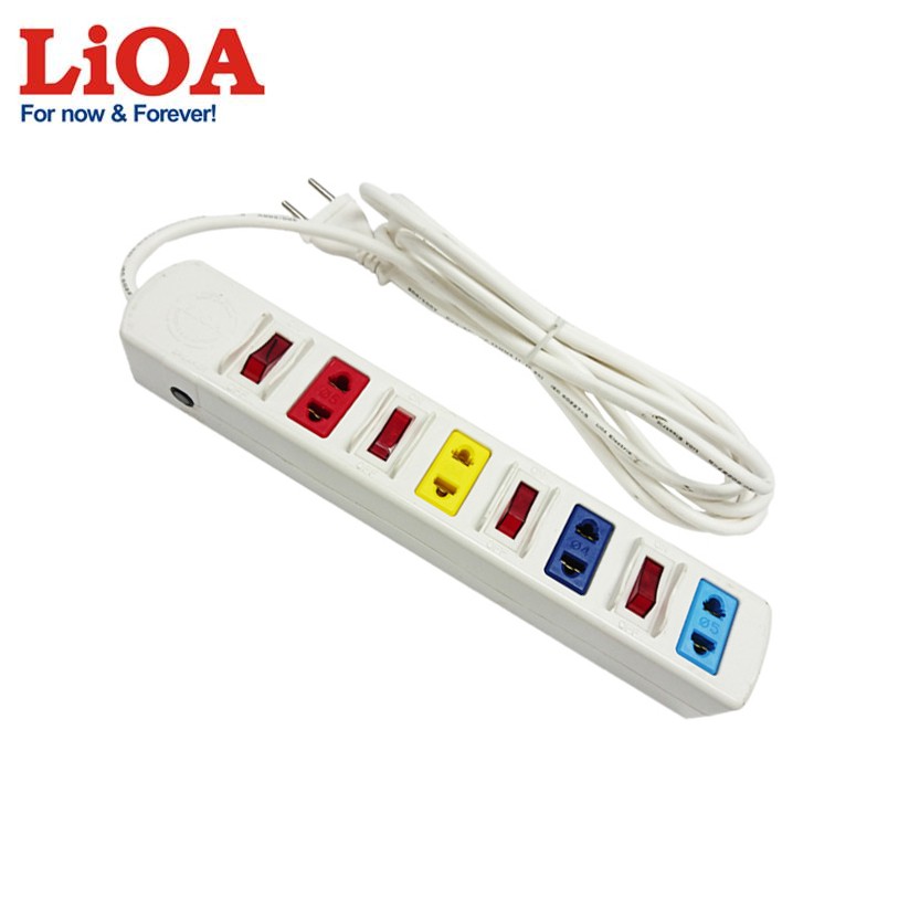 Ổ cắm dây 4 công tắc & 4 ổ 2 chấu 3m 4SOF3W - Lioa