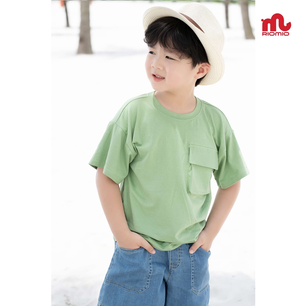 Áo thun bé trai T-shirt 3-11 tuổi  RIOMIO túi hộp cotton 4 chiều thoáng mát phong cách Hàn Quốc - RA202