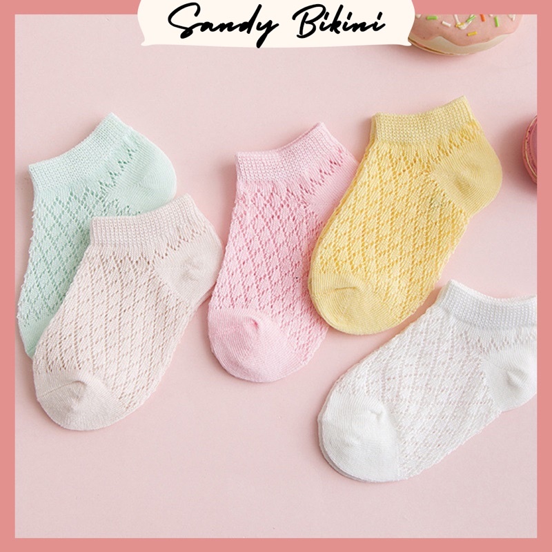 Túi Zip 5 Đôi Tất Lưới Cho Bé Dễ Thương