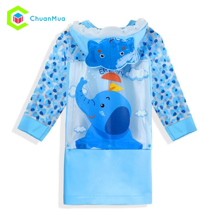 Áo Mưa Trẻ Em Hình Thú Ngộ Nghĩnh Đáng Yêu Thiết Kế Mang Balo Tiện Dụng