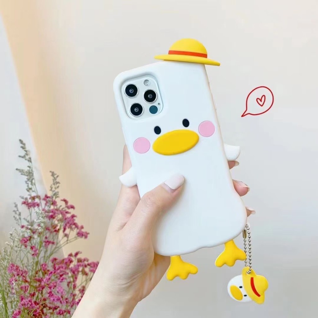 Ốp điện thoại silicon hình chú vịt cho Iphone 6 7 8 Plus 11 11 Pro 11 Promax 12 12 Pr