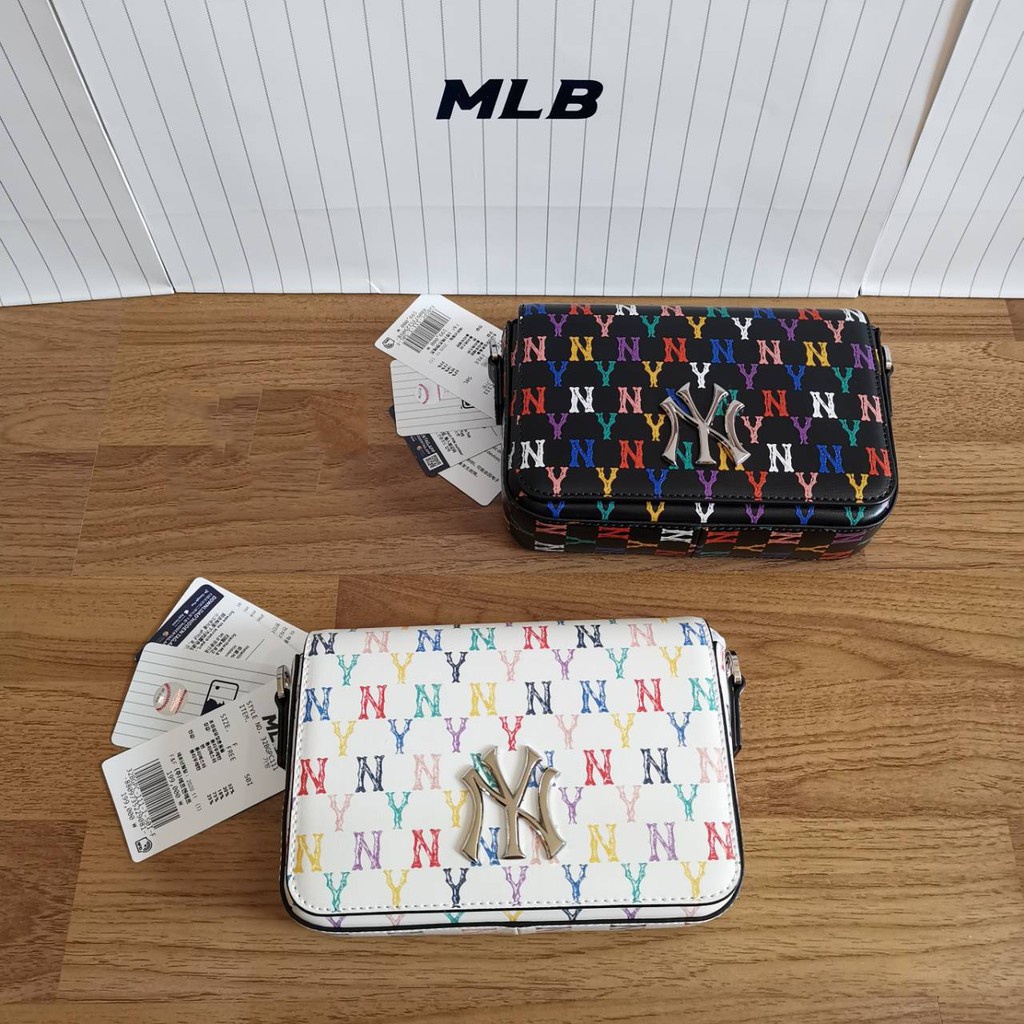 ✅  Túi DA MLB Mini Rainbow Monogram Hoodie Bag 32BGPC111-50L  / 32BGPC111-50I HÀNG CHUẨN 1:1