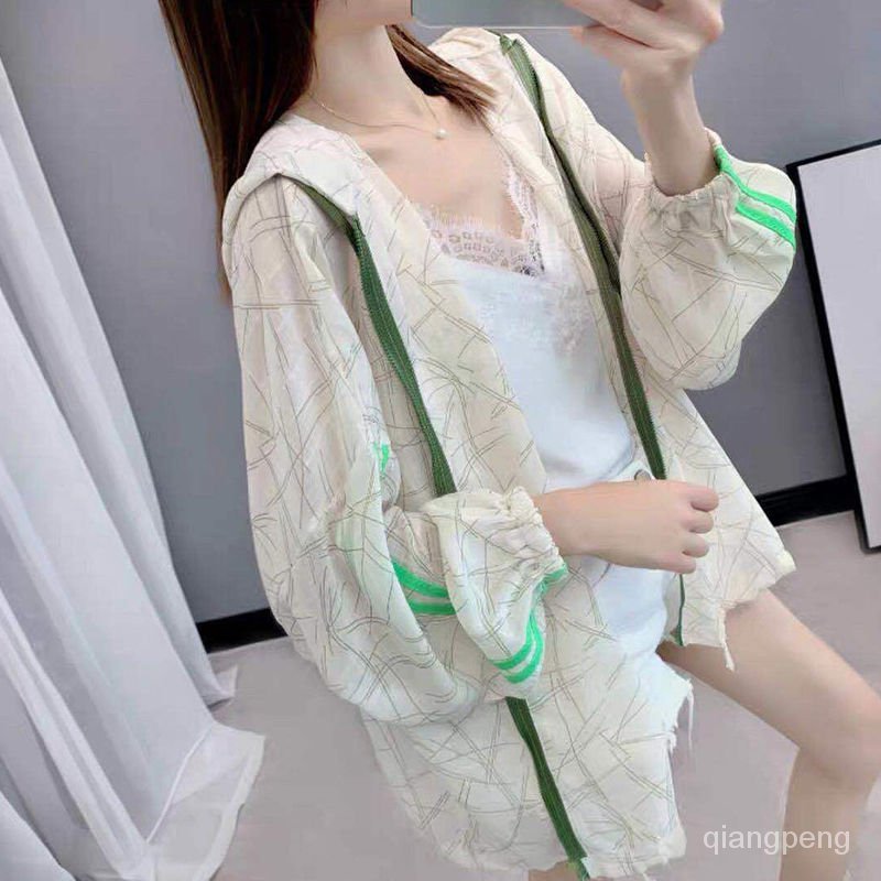 Áo Khoác Cardigan Vải Voan Mỏng Tay Dài Dáng Rộng Có Mũ Trùm Cá Tính Cho Nữ