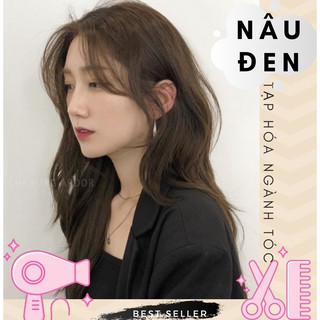 Nhuộm phủ bạc màu Nâu Đen + kèm oxi