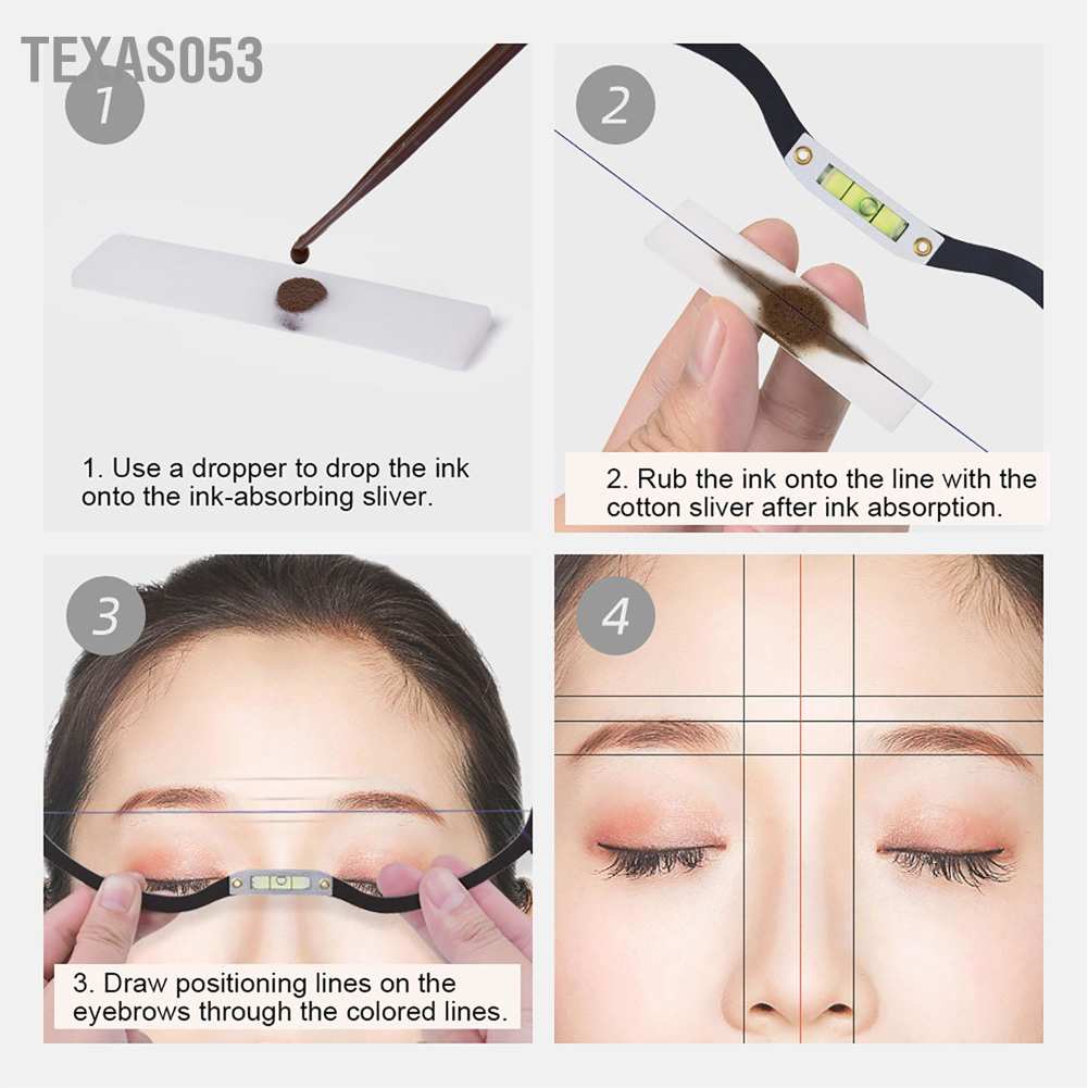 [Hàng mới về] Thước đo đánh dấu xăm kim lông mày hình cung dạng chất lỏng ngang 0.07ml