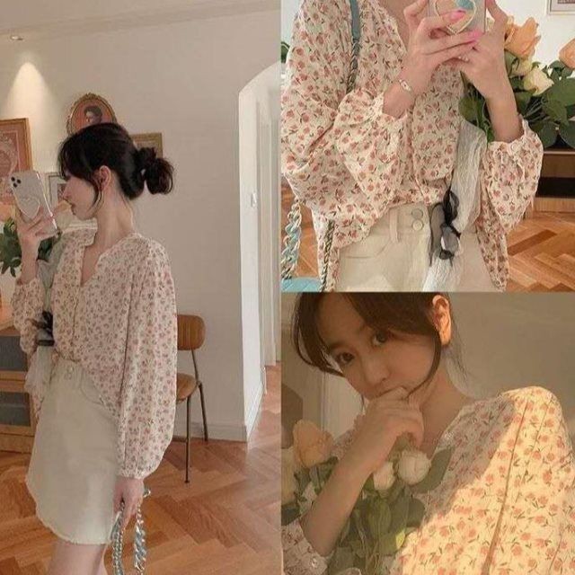 Áo Sơ Mi Chiffon Tay Rộng Kiểu Hàn Quốc Thiết Kế Xinh Xắn Cho Nữ | BigBuy360 - bigbuy360.vn